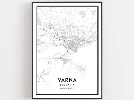Varna City Map, Minimalist Poster Print