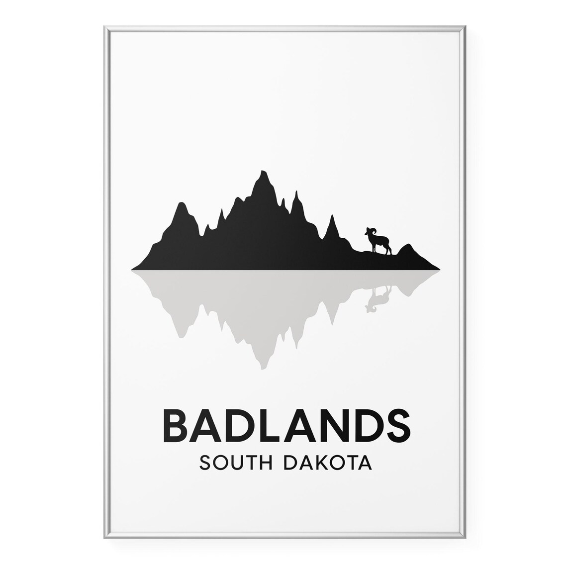 Badlands South Dakota Rugged Peaks Minimalist National Park Poster