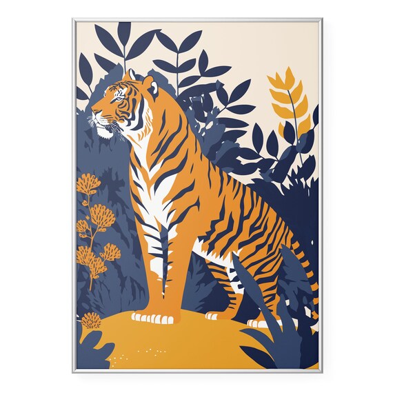 Majestic Sentinel Tiger Wall Art Print Bold Wildlife Poster Safari Jungle Home Dcor Regal Big Cat Artwork Lover Gift