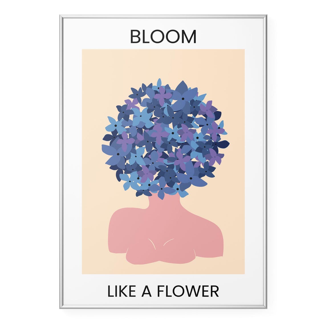 Bloom Like A Flower Inspirational Quote Botanical Art Poster