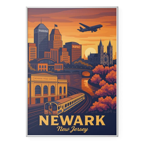 Newark New Jersey Photo Print Penn Station Poster Cathedral Basilica City Wall Art Modern Office Home Decor