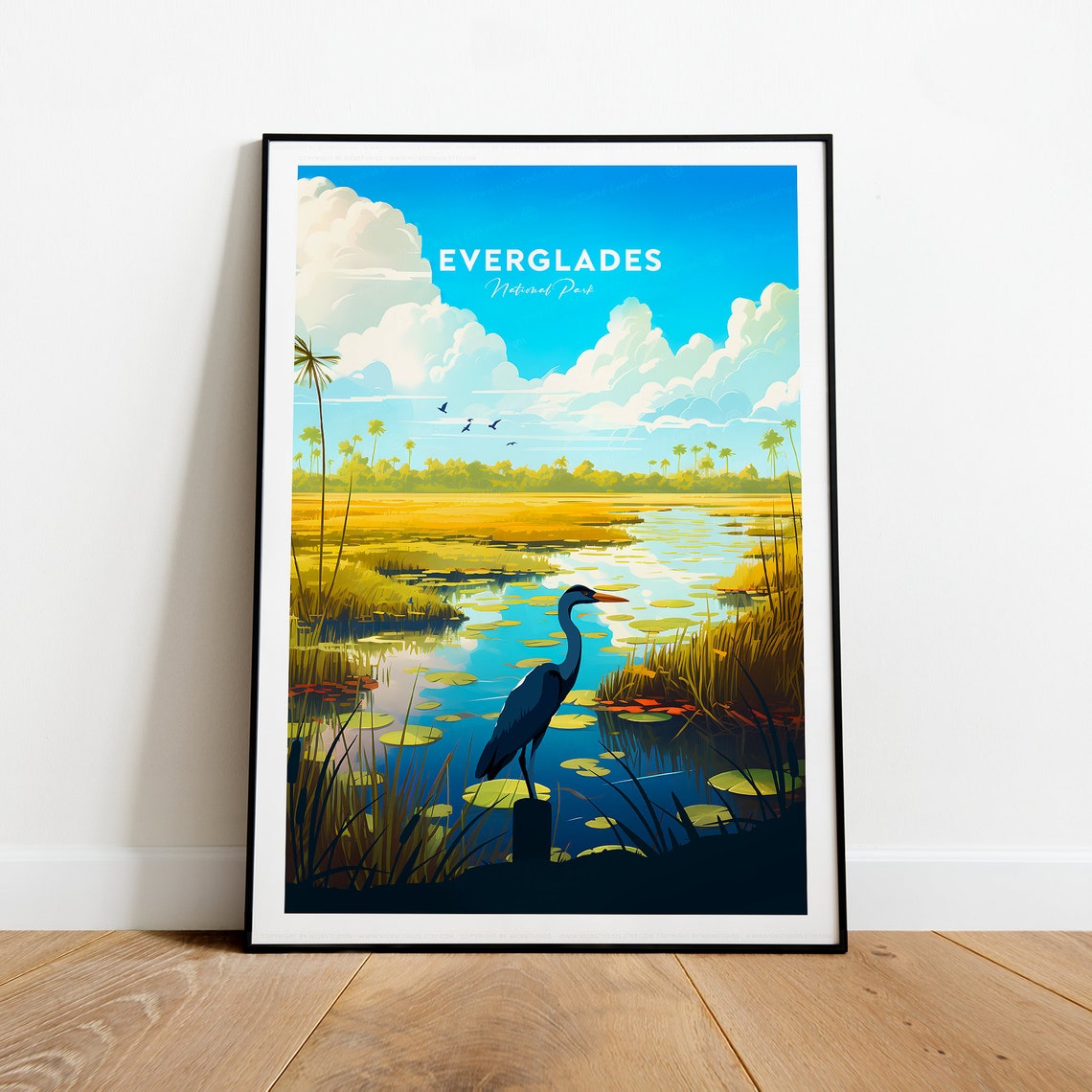Everglades National Park Great Blue Heron In Wetlands Travel Poster - Image 2