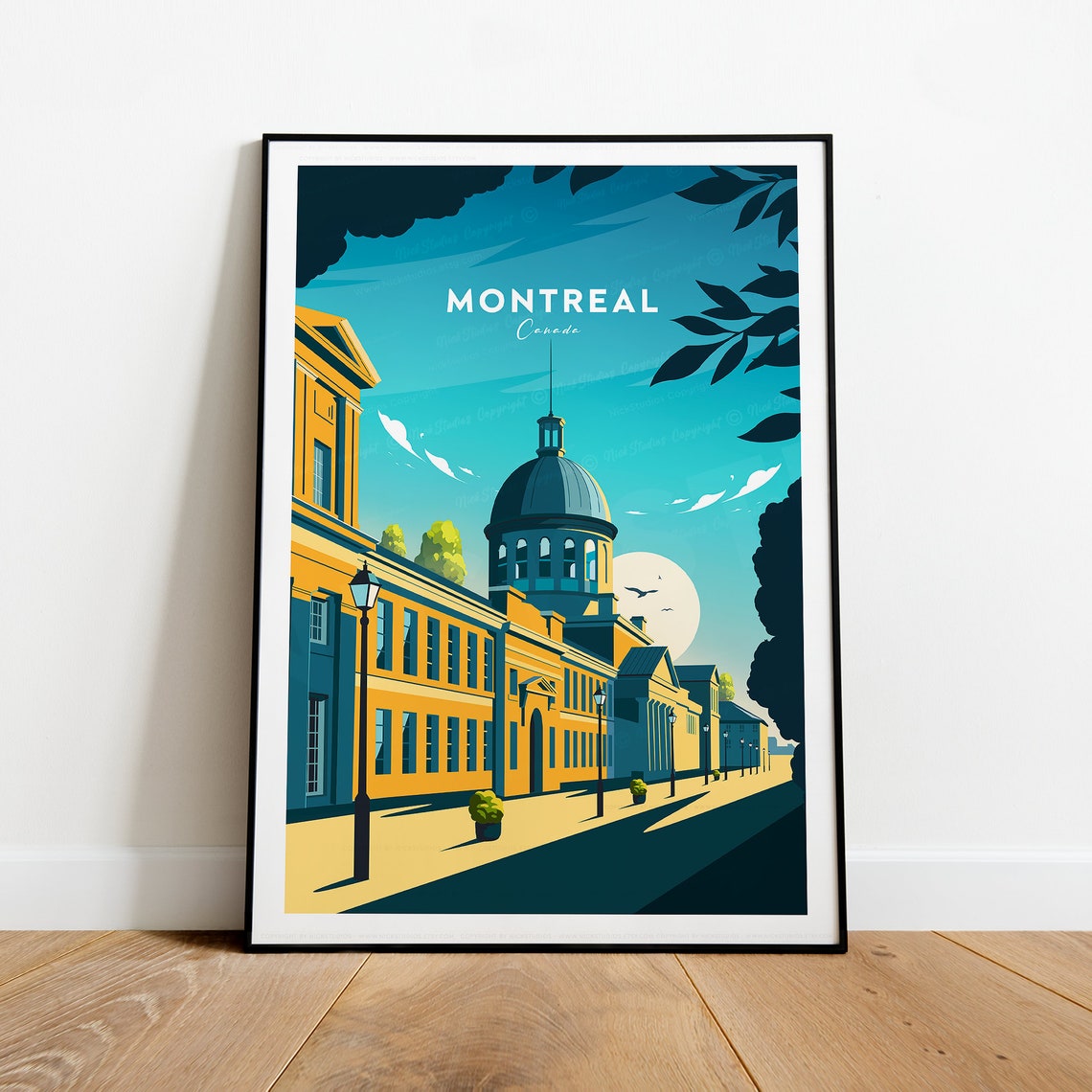 Montreal Canada Classic Skyline Top Title Edition Travel Poster - Image 2