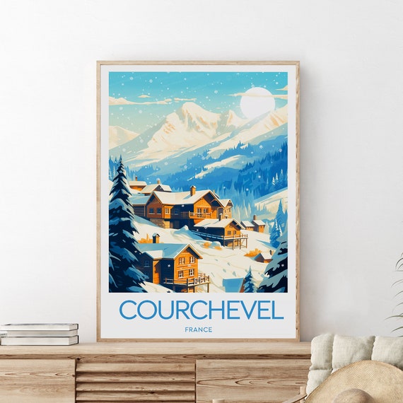 Courchevel Travel Print France Ski Resort Courchevel Posters Gift Courchevel Artwork