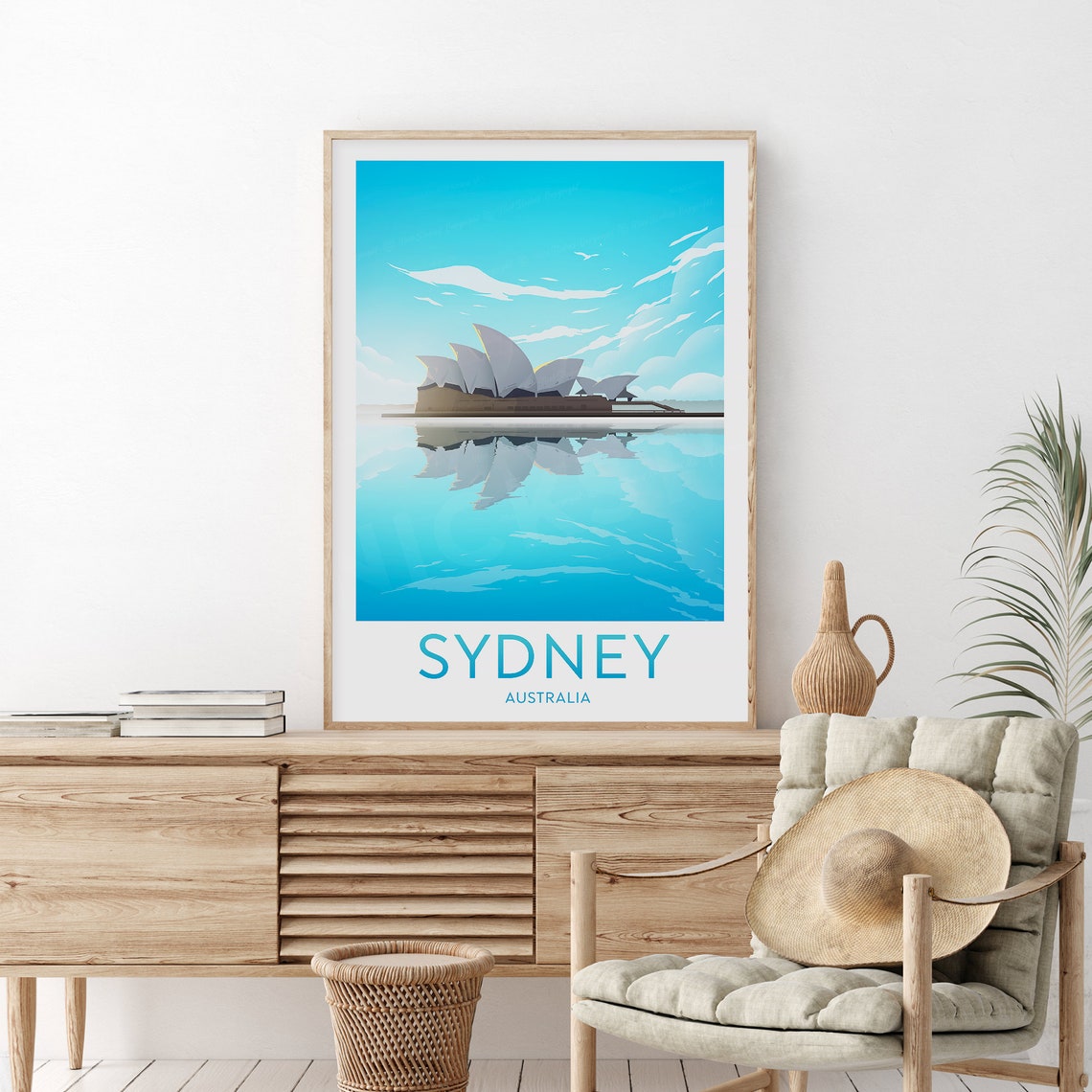 Sydney Opera House Harbour Morning Reflection Blue Sky Poster - Image 2