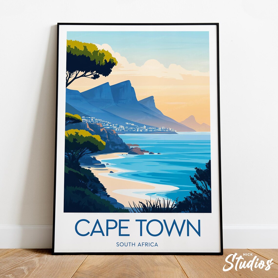 Cape Town Travel Print South Africa Cape Town Print Cape Town Poster Cape Town Illustration South Africa Wedding Gift Birthday
