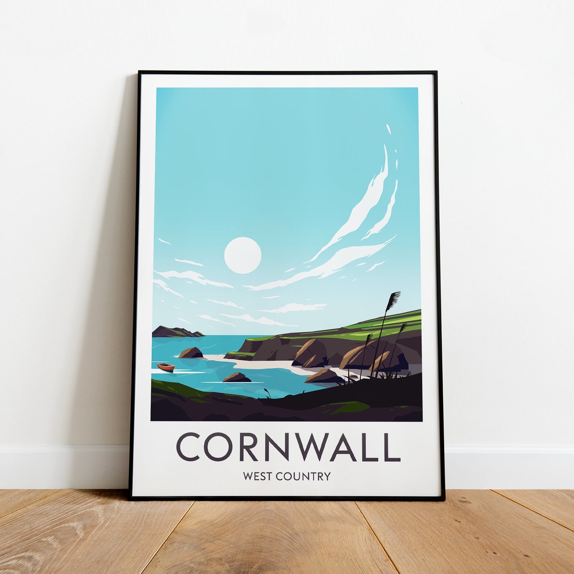 Cornwall West Country Coastal Cliffs Seaside Scenery Travel Poster - Image 2