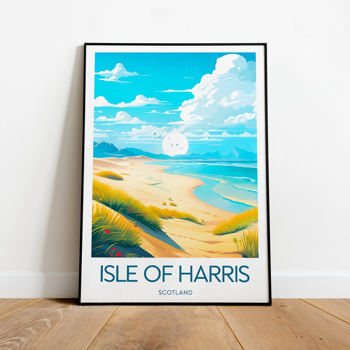 Isle of Harris Scotland Golden Sand Beach Dunes Travel Poster - Image 2