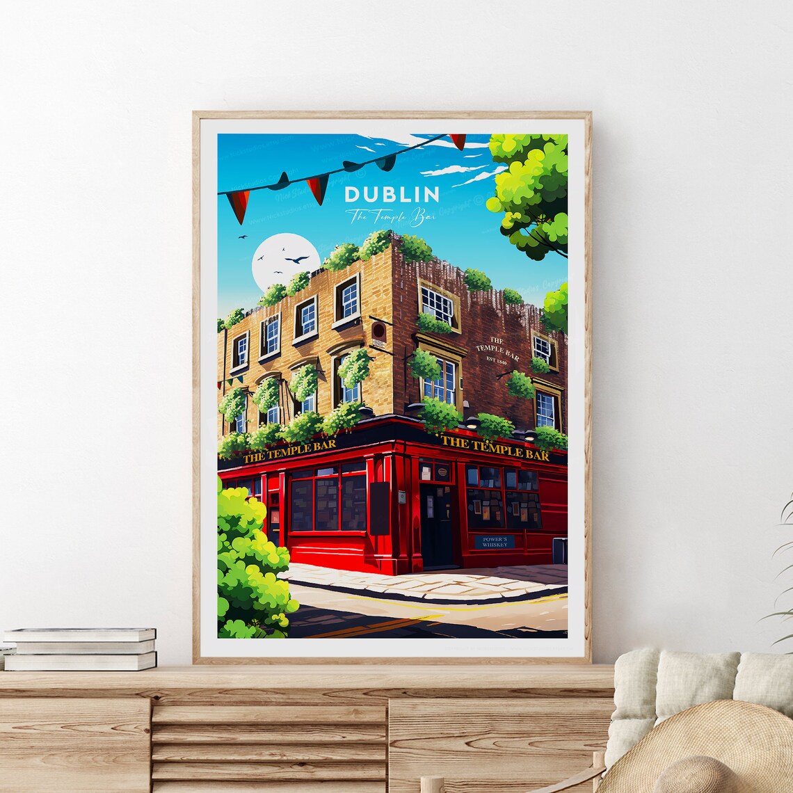 Dublin Ireland Temple Bar Famous Historic Pub Nightlife Poster - Image 2
