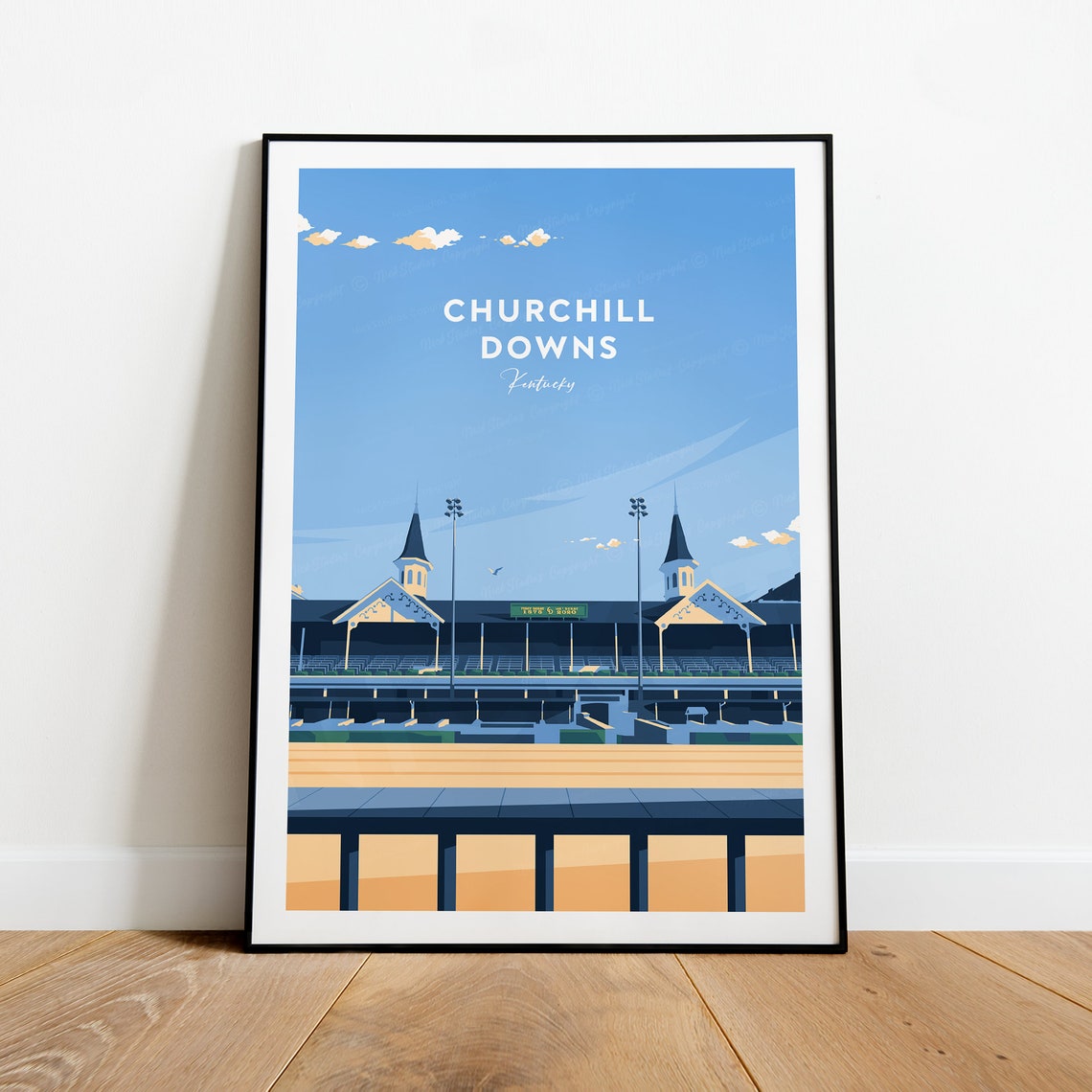 Churchill Downs Kentucky Horse Racing Track Retro Travel Poster - Image 2