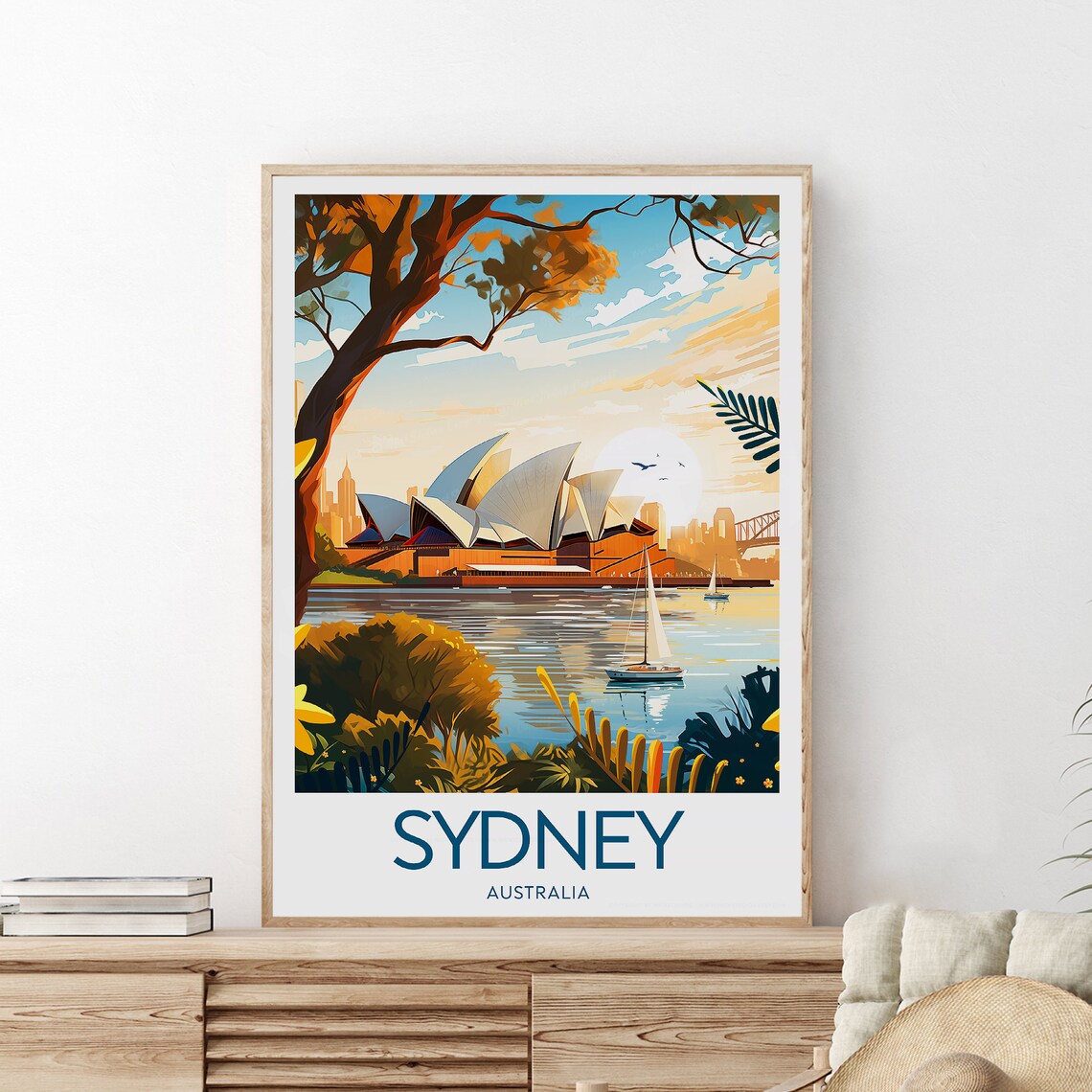 Sydney Opera House Golden Sunset Harbour Skyline Travel Poster - Image 2