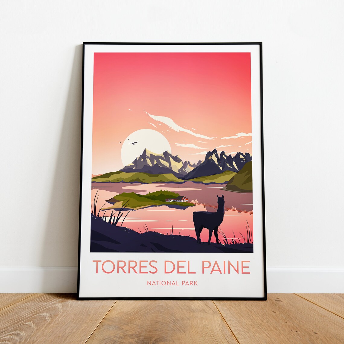 Torres Del Paine National Park Pink Sunset Patagonia Mountains Poster - Image 2