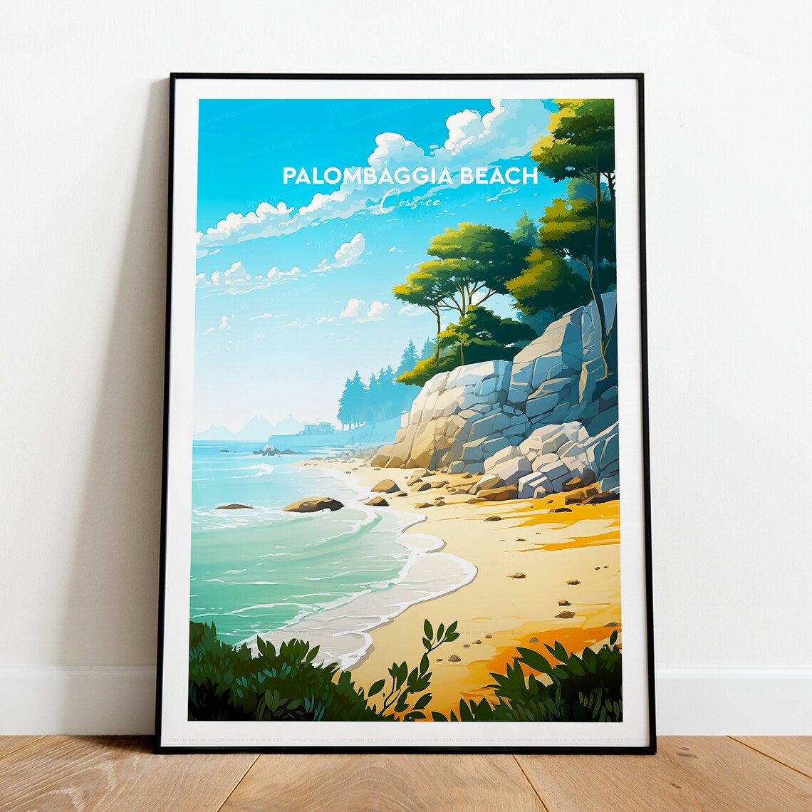Palombaggia Beach Corsica Turquoise Bay Sandy Coast Travel Poster - Image 2