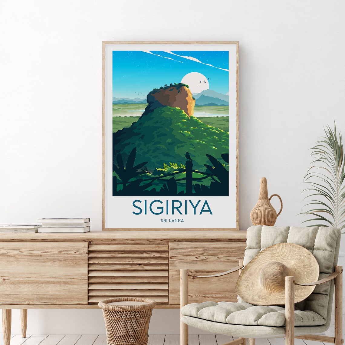 Sigiriya Sri Lanka Ancient Rock Fortress Jungle Travel Poster - Image 2