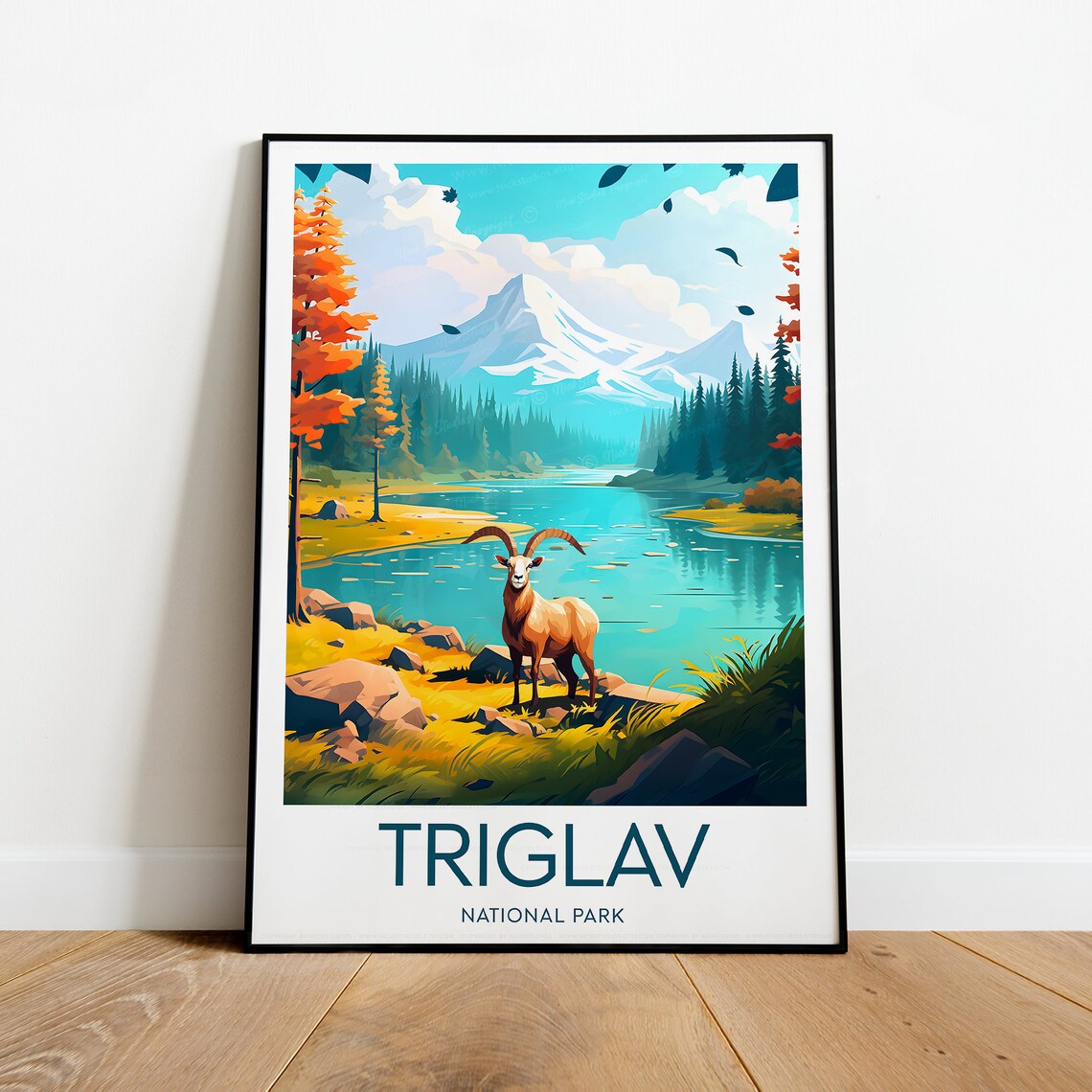 Triglav National Park Ibex Alpine Lake Julian Alps View Travel Poster - Image 2