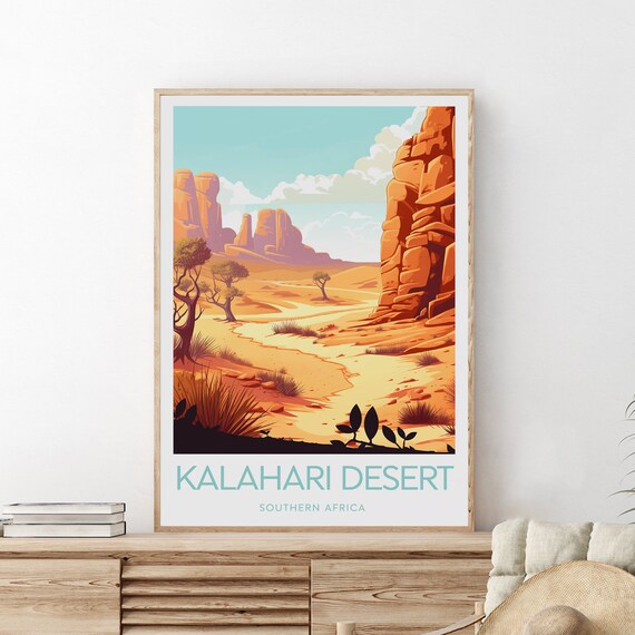 Kalahari Desert Travel Print Southern Africa Kalahari Desert Print Kalahari Desert Poster Wedding Gift Birthday