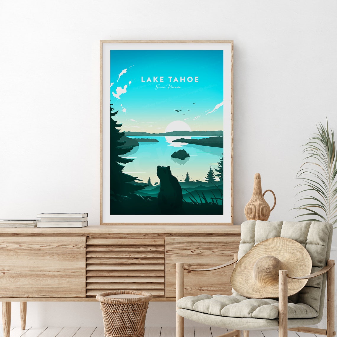 Serene Lake Tahoe Sierra Nevada Sunset Bear Lake View Poster - Image 2