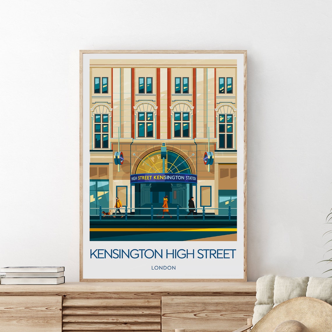 Kensington High Street Travel Print London Kensington Poster London Underground Print Kensington Palace Poster Wedding Gift