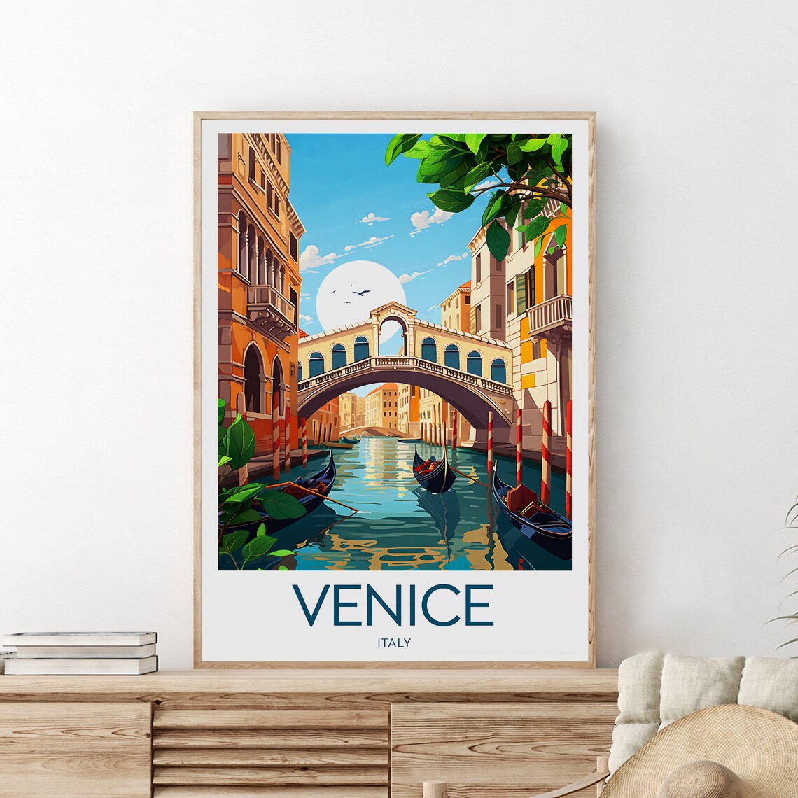 Venice Rialto Bridge with Gondolas on the Grand Canal Poster