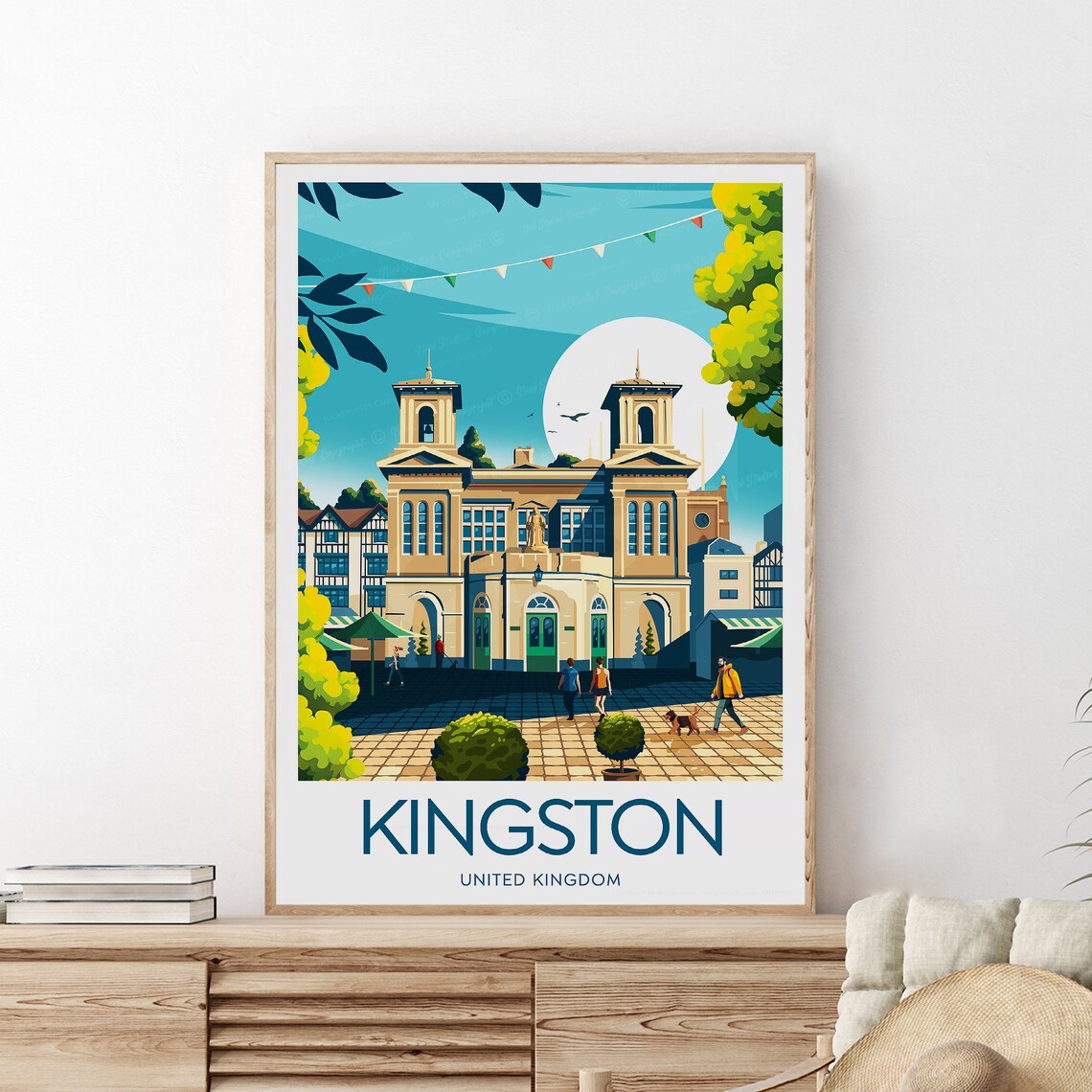 Kingston Old Market House in the Town Square on a Sunny Day Poster - Image 2