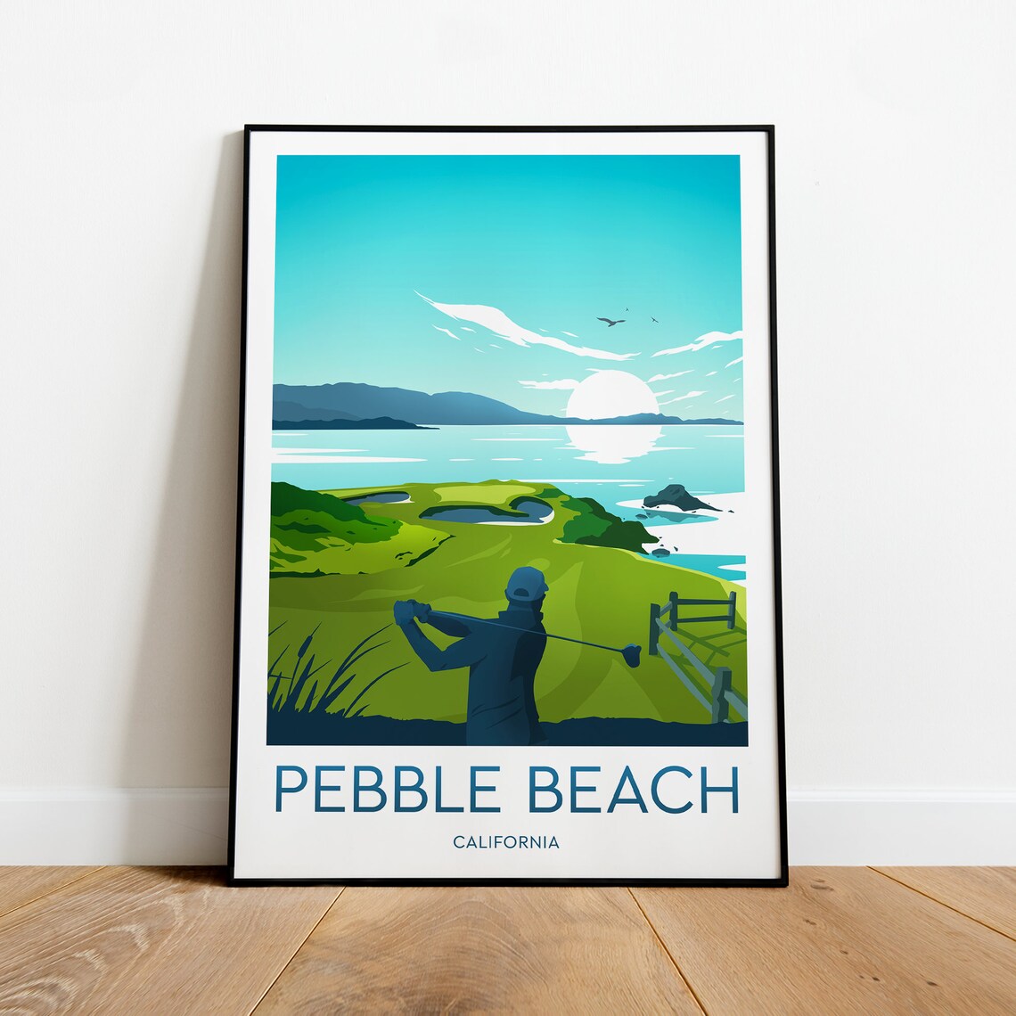 Pebble Beach Golf Links Print California Pebble Beach Print Pebble Beach Poster Birthday Gift Wedding
