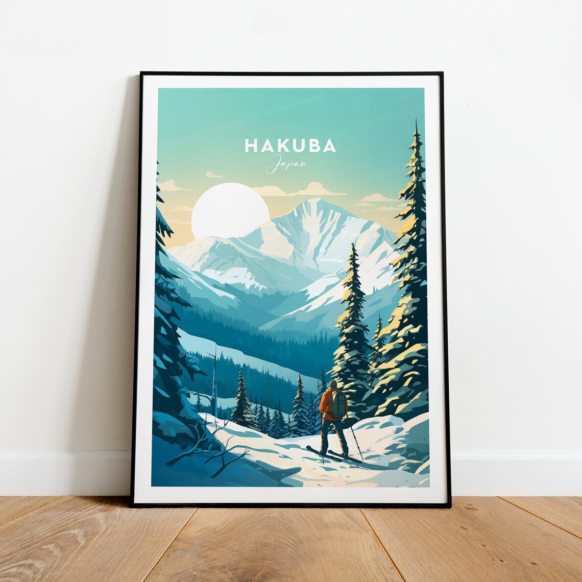Hakuba Japan Alpine Ski Resort Powder Peaks Winter Travel Poster
