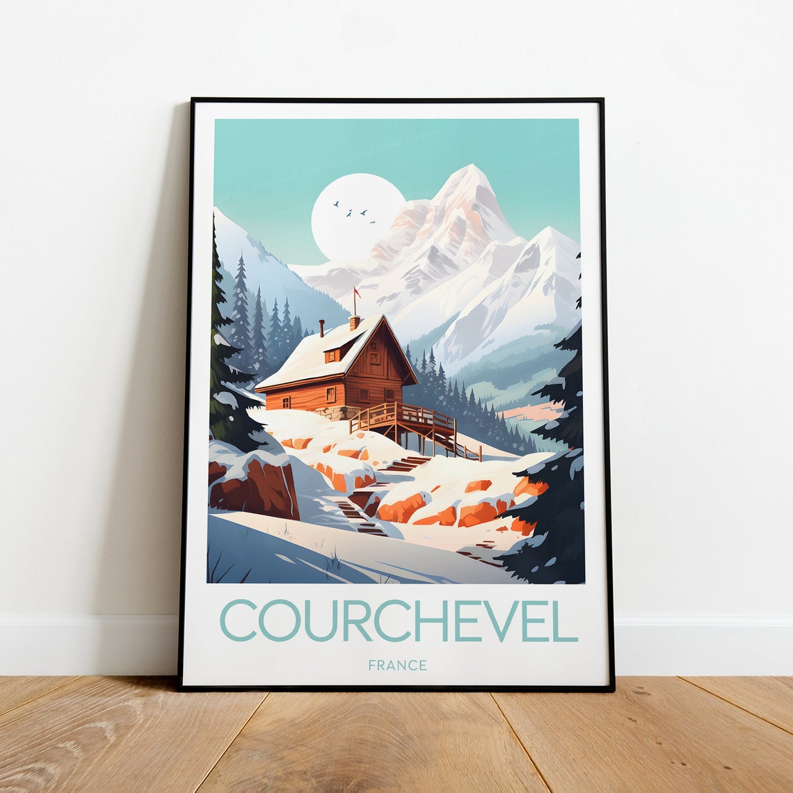 Courchevel Travel Print France Ski Resort Courchevel Poster Wedding Gift Birthday