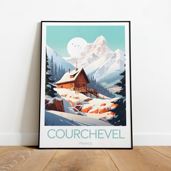 Courchevel Travel Print France Ski Resort Courchevel Poster Wedding Gift Birthday
