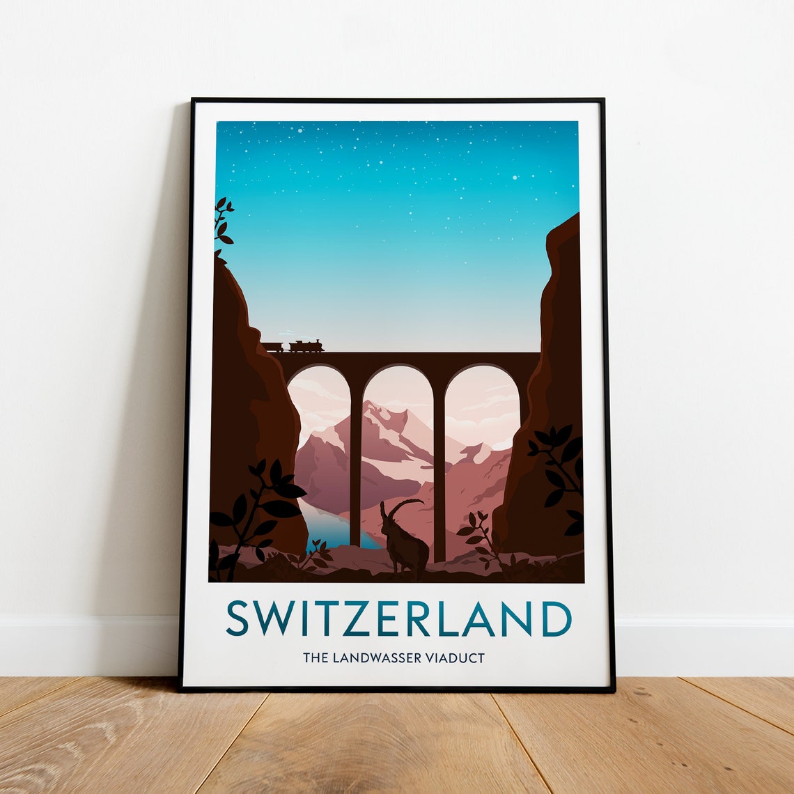 Switzerland Landwasser Viaduct Train Alpine Railway Scenic Poster - Image 2
