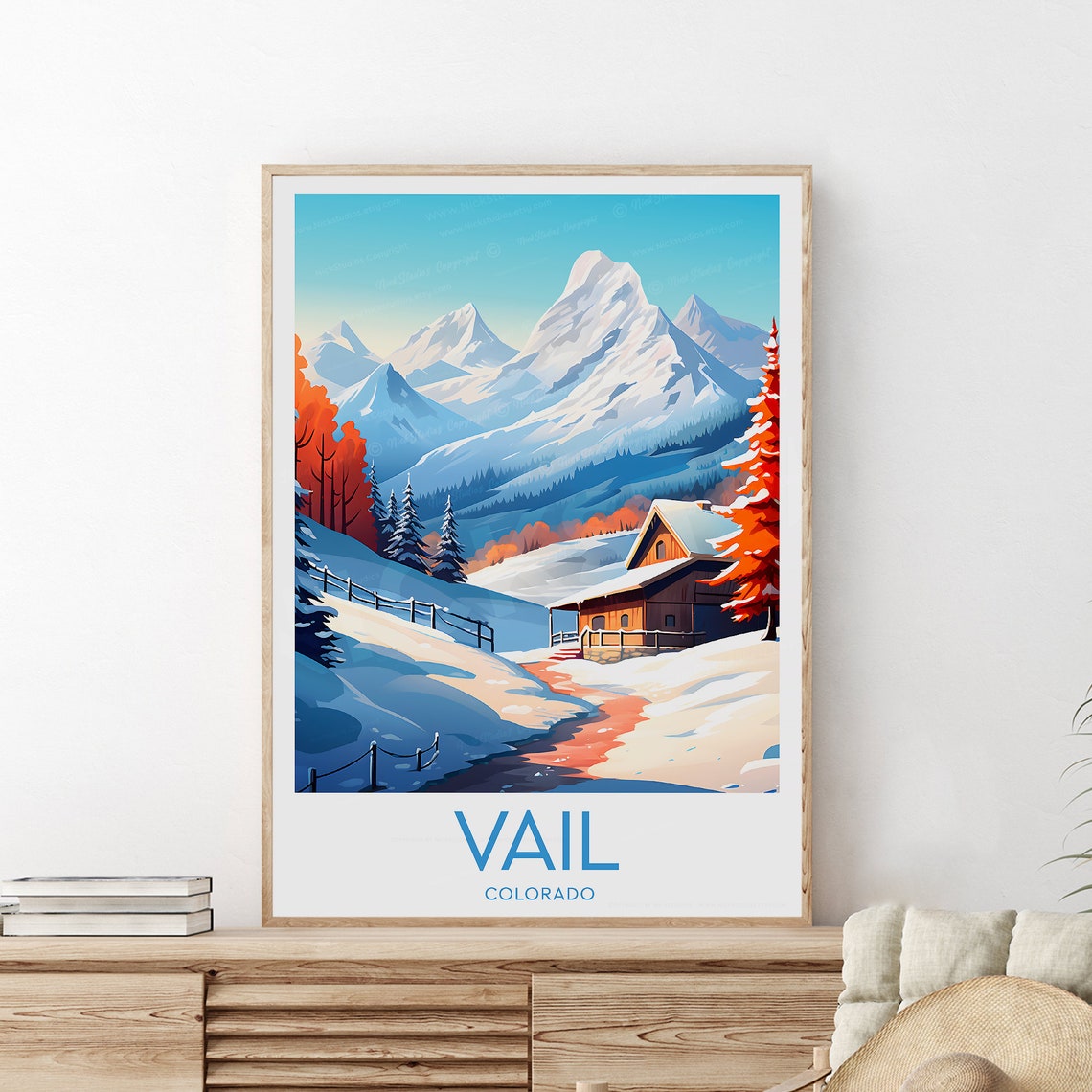 Vail Ski Print Colorado Vail Poster Wedding Gift Birthday