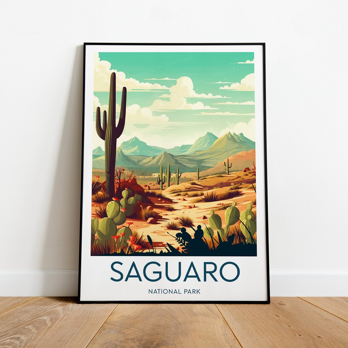 Saguaro National Park Desert Cacti Vintage Travel Poster Art - Image 2