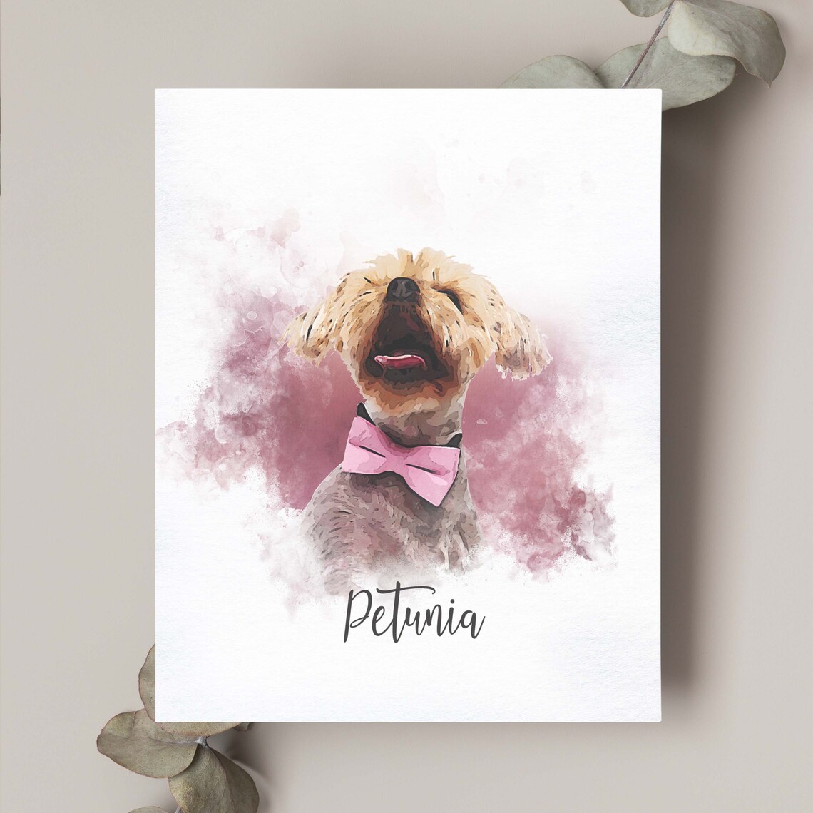 Custom Pet Portrait From Photo, Pet Memorial Print - Image 3