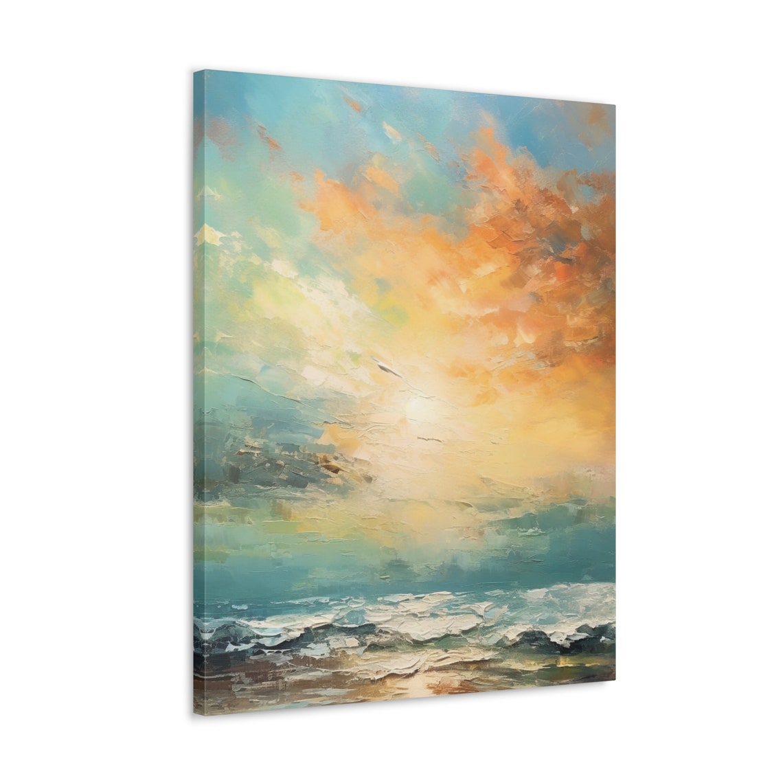 Impressionist Ocean Sunset Beach Waves Seascape Painting Poster - Image 3