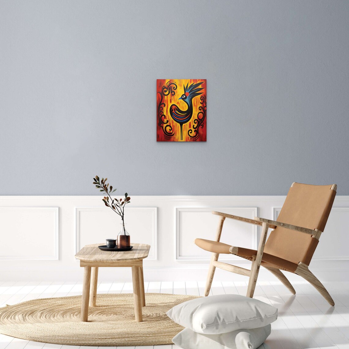 Art Wrapped Unframed Cotton Adinkra Sankofa Symbol African Design Ghanaian Symbol Afrocentric Modern Art - Image 4