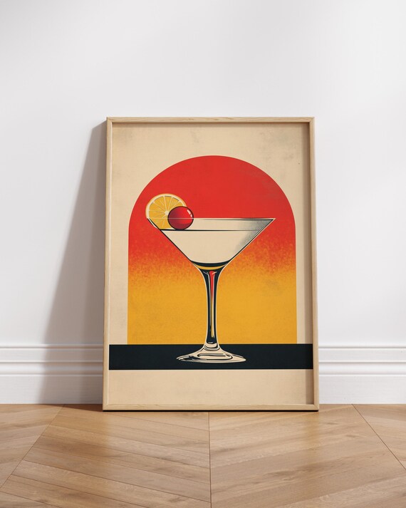 Retro Cocktail Matte Vertical Poster Vintage Wall Art Bar Decor Artwork Home Accent Gift For Lovers