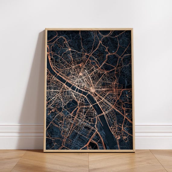 Paris Map Print Modern City Street Wall Art Minimalist Urban Design Poster For Home Or Office Decor