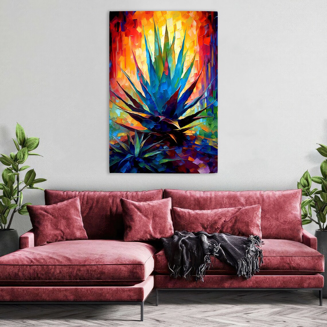 Colorful Agave Plant Contemporary Southwest Art Print - Image 3