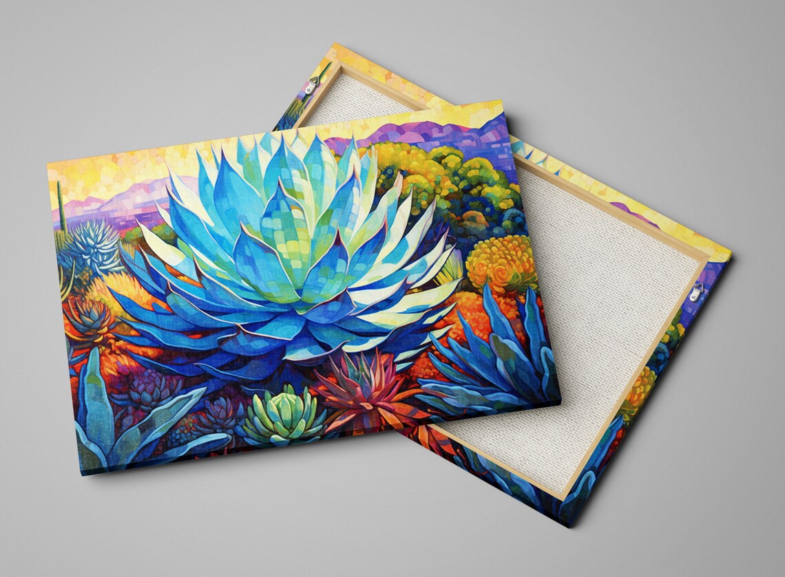 Blue Agave Southwest Botanical Art Print for Home - Image 4