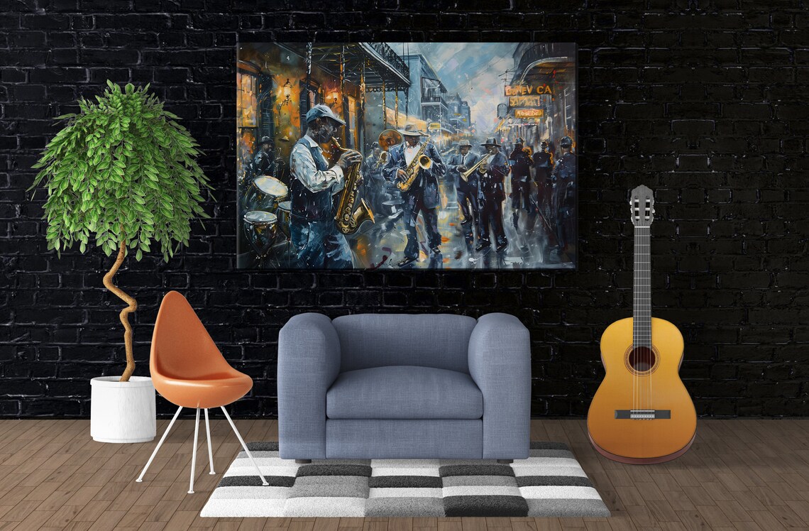 Jazz On Bourbon, New Orleans Street Band Art Print - Image 2