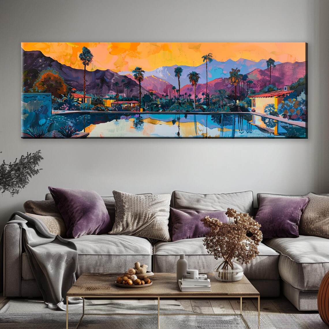 Panoramic Palm Springs Sunset Landscape Art Print - Image 5