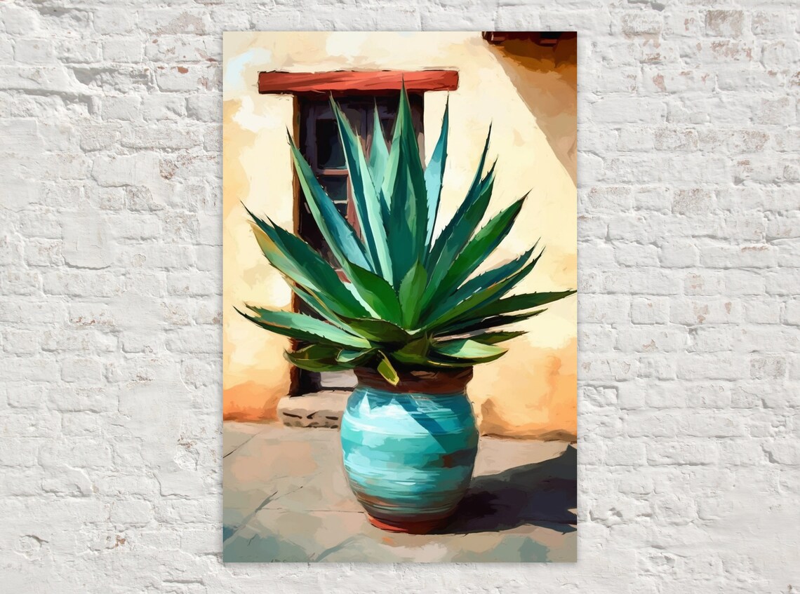 Agave Plant Southwest Desert Landscape, Art Print