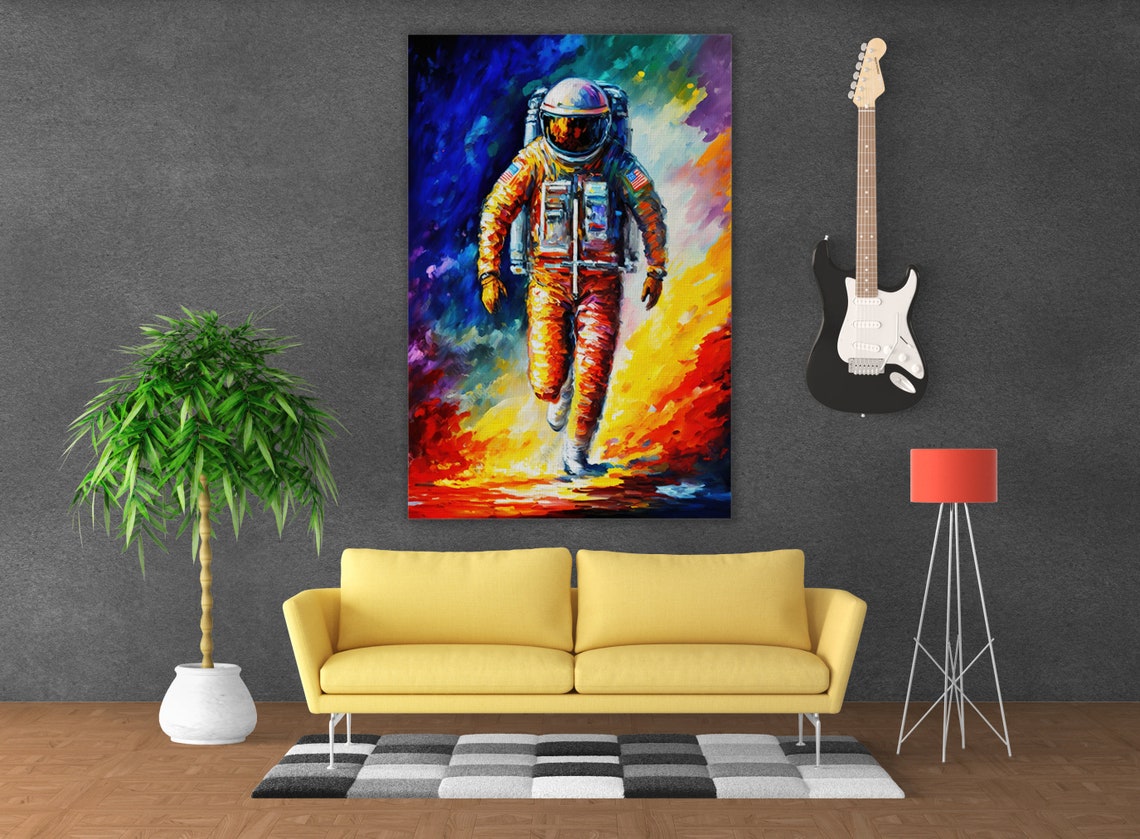 Astronaut Moon Walk Colorful Cosmic Nebula Bold Space Art Poster - Image 4