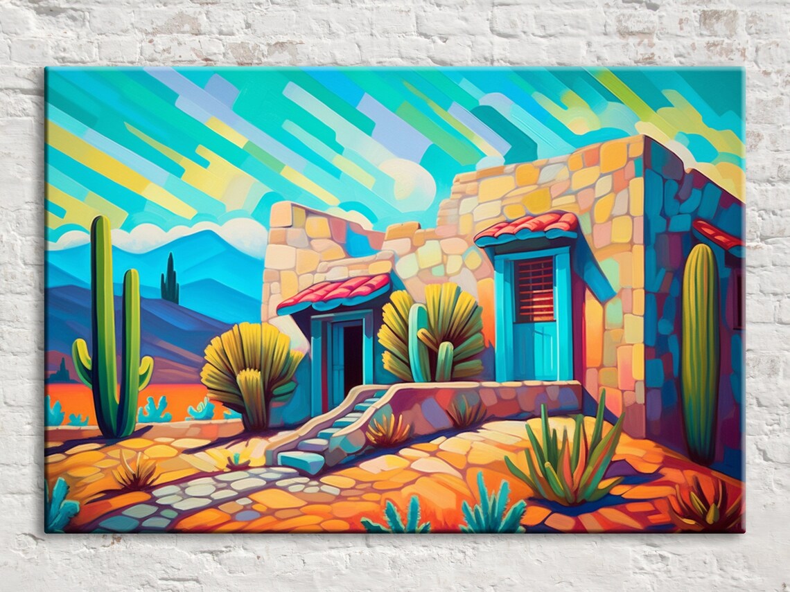 Spanish Adobe Home, Spanish Colonial Art Print