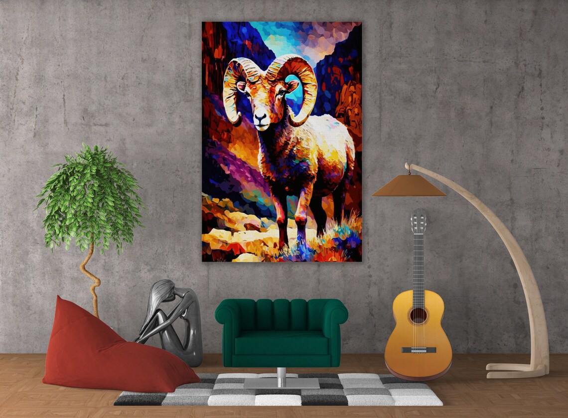 Bighorn Sheep Southwestern Art Print, Wild Animal - Image 3