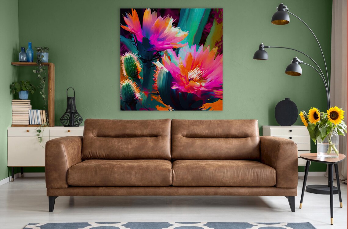Pink Saguaro Flower Desert Cactus Flower Art Print - Image 2