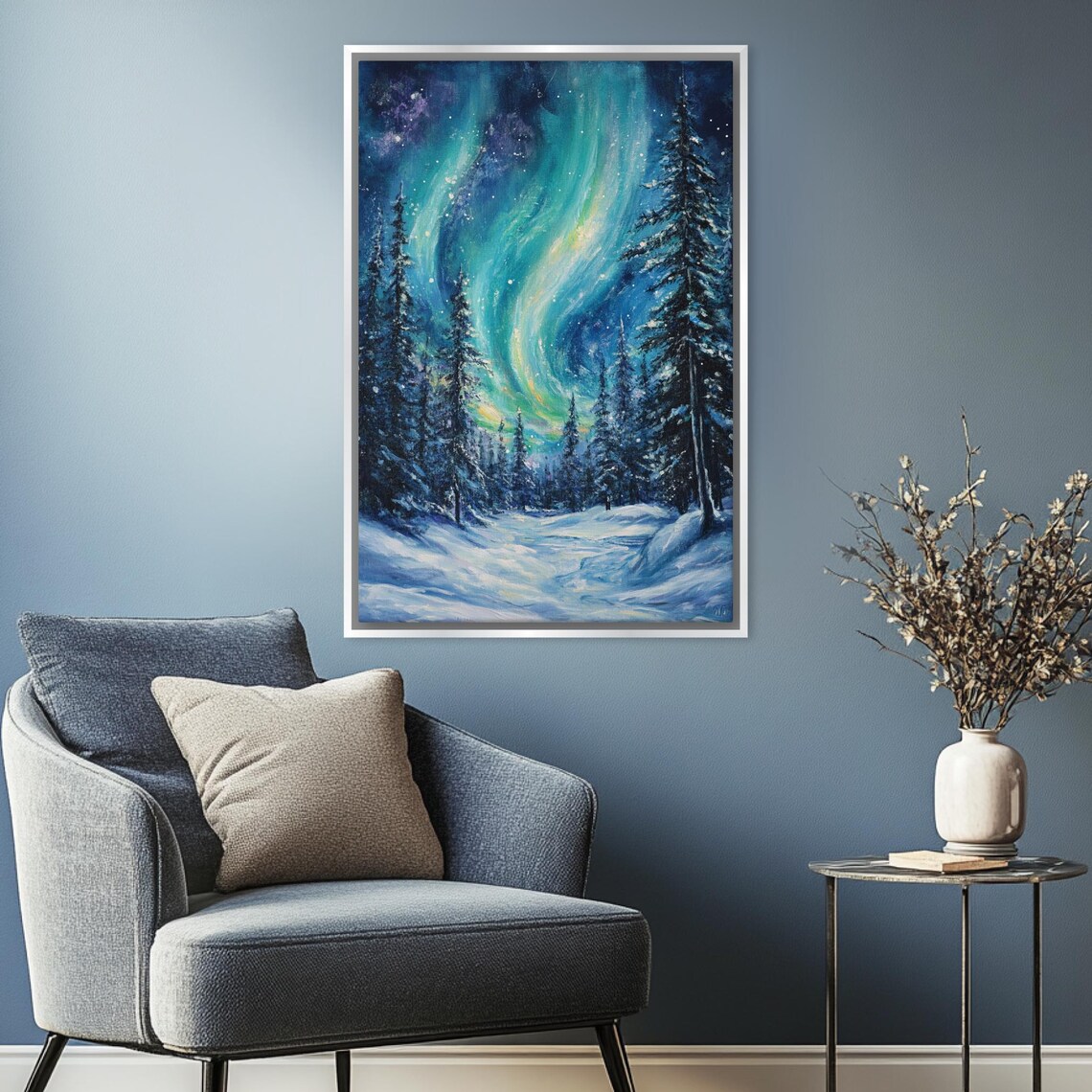 Mystical Northern Lights Arctic Sky Wall Art Print - Image 4