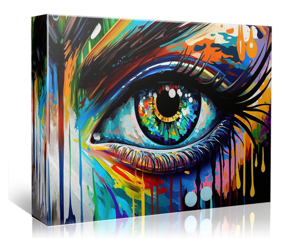 Painted Eye Pop Art Wall Art Print, Drip Trip - Image 4