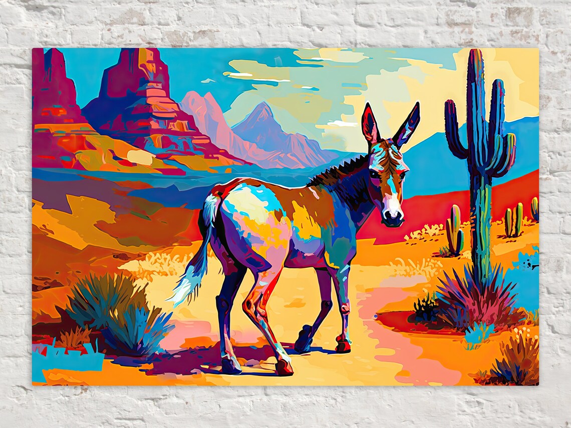 Desert Donkey Southwest Wildlife Wall Art Print