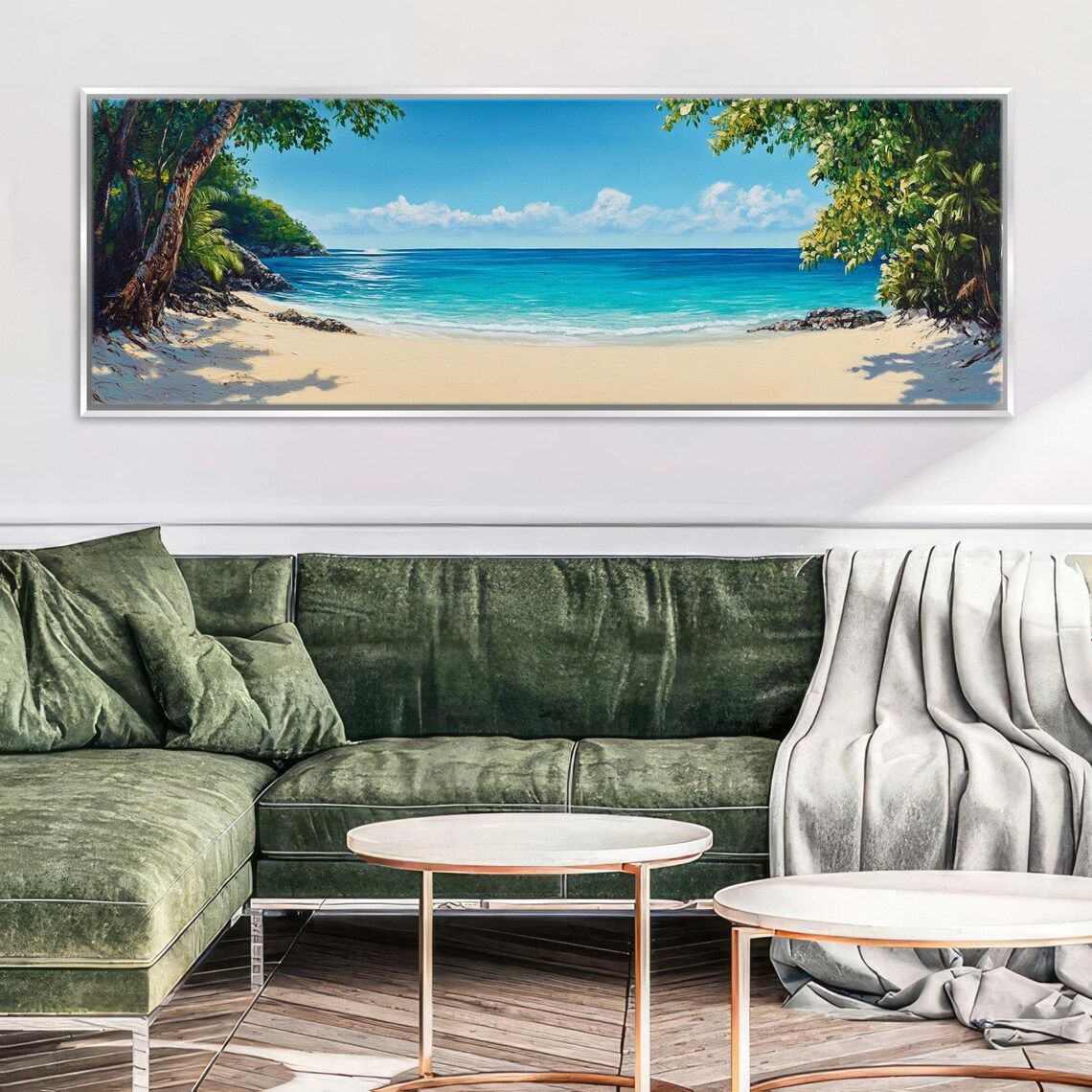 Ocean View Beach Landscape Panoramic Art Print