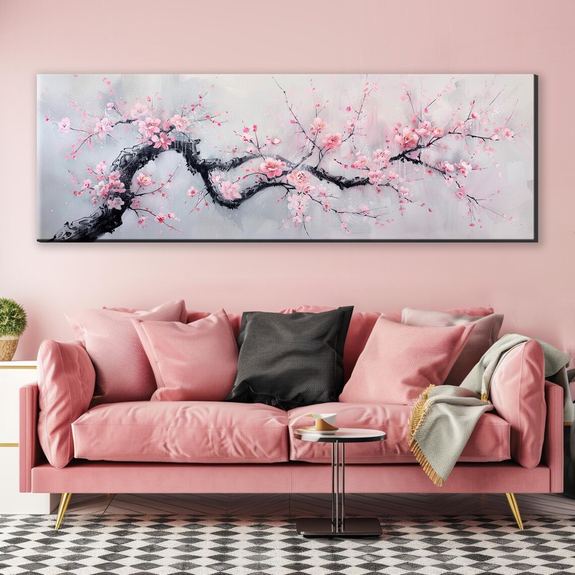 Japanese Cherry Blossom Tree, Nature Landscape Art Print - Image 5